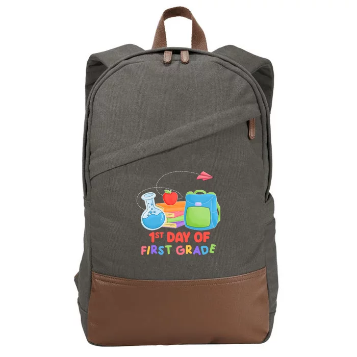 1st Day Of First Grade Cute Back To School Cotton Canvas Backpack