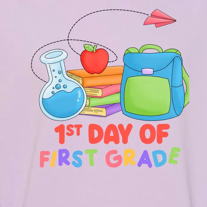 1st Day Of First Grade Cute Back To School Garment-Dyed Sweatshirt