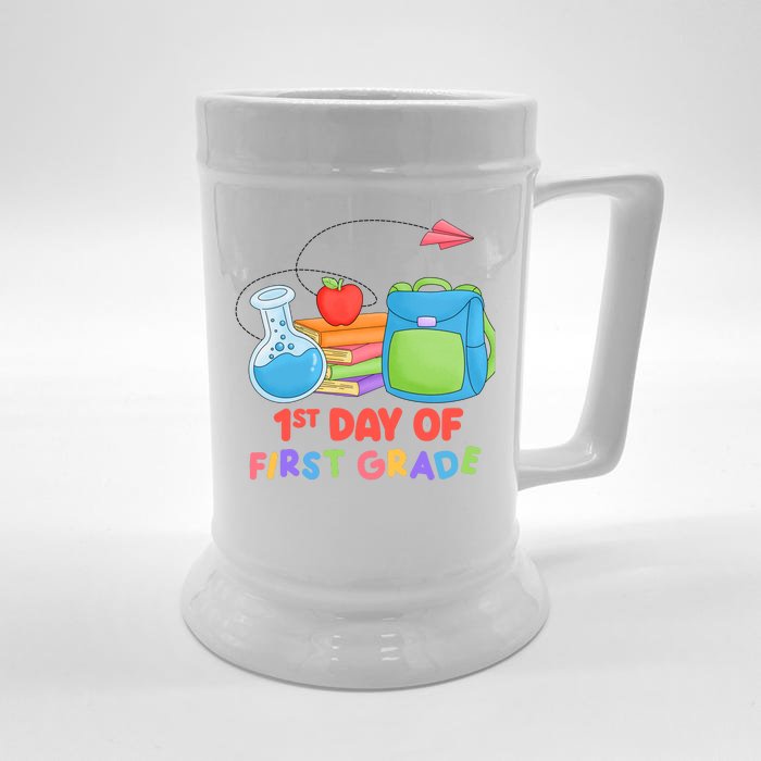 1st Day Of First Grade Cute Back To School Front & Back Beer Stein