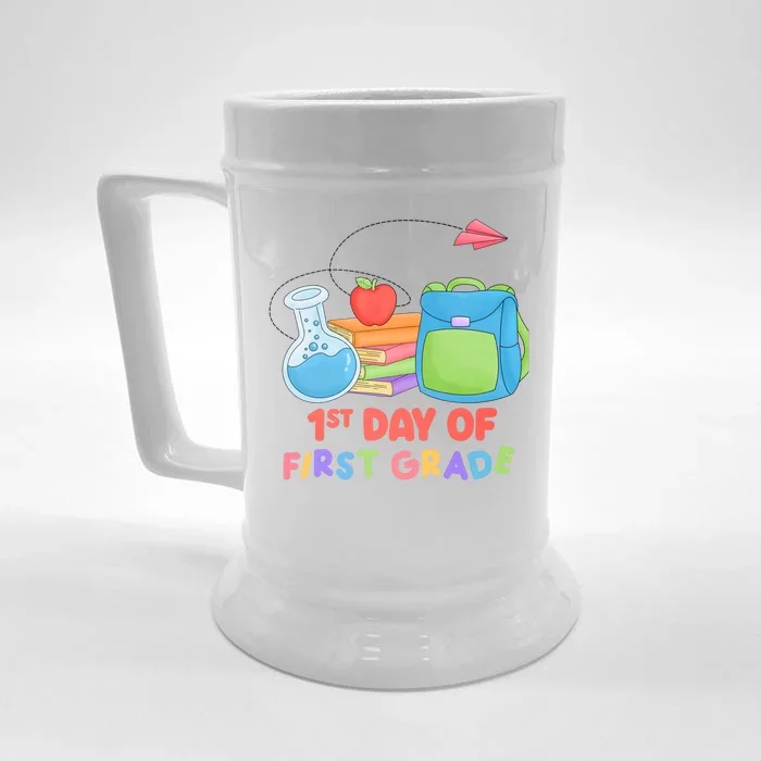 1st Day Of First Grade Cute Back To School Front & Back Beer Stein