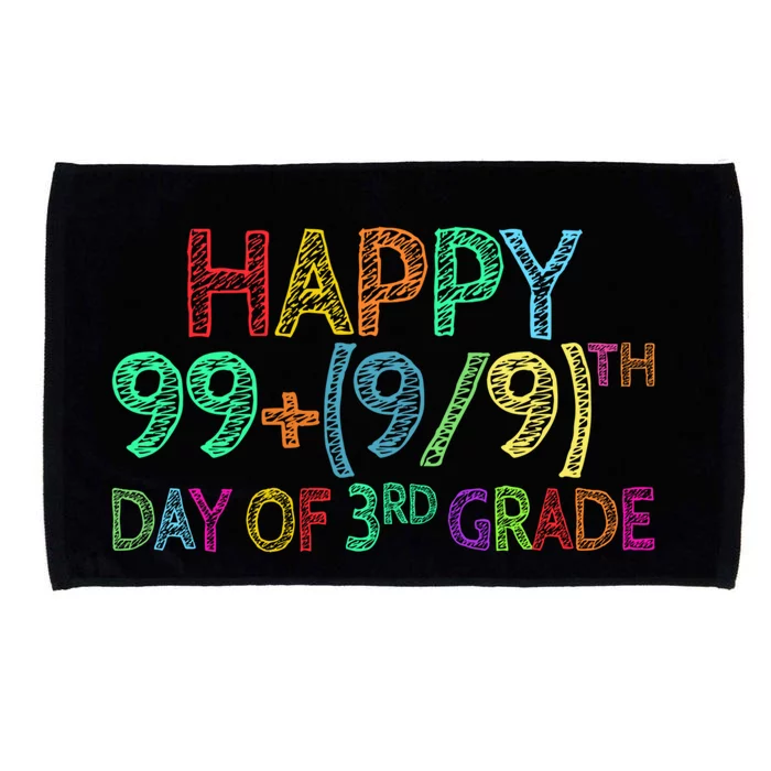 100th Day Of 3rd Grade Math Teacher 100 Days Gift Microfiber Hand Towel