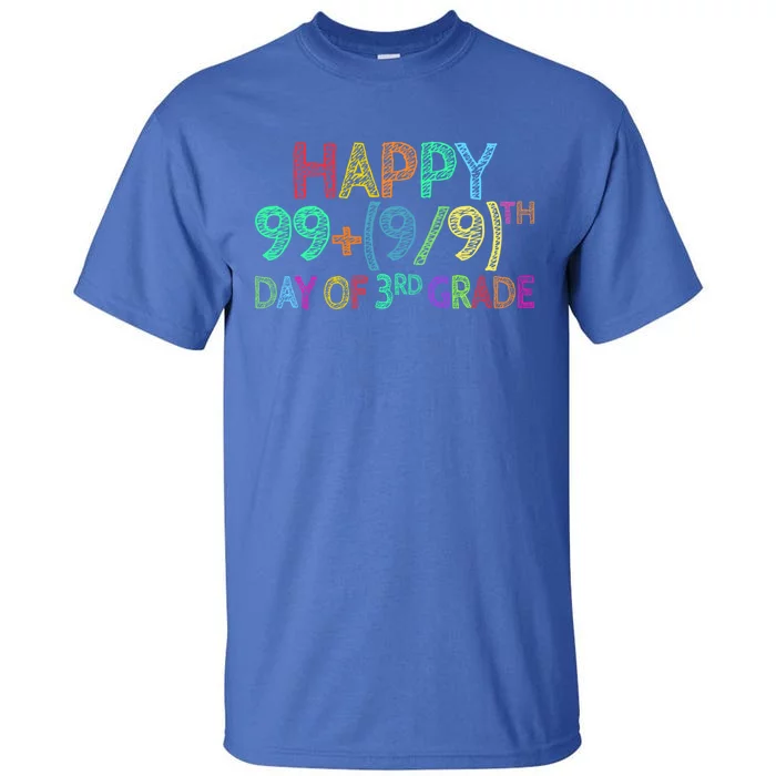 100th Day Of 3rd Grade Math Teacher 100 Days Gift Tall T-Shirt