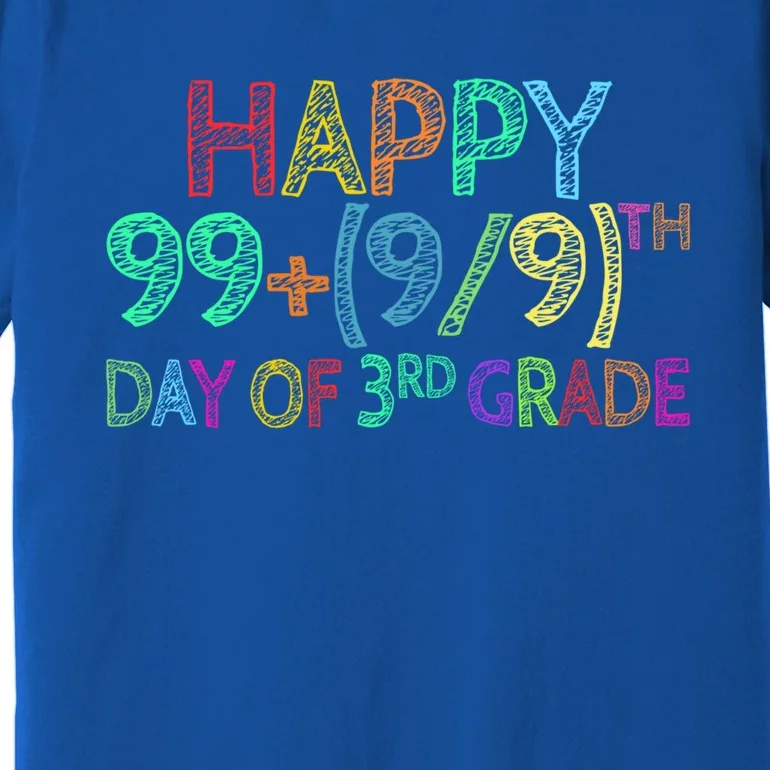 100th Day Of 3rd Grade Math Teacher 100 Days Gift Premium T-Shirt