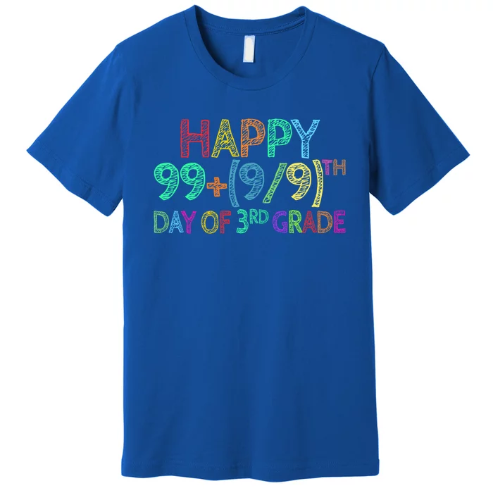 100th Day Of 3rd Grade Math Teacher 100 Days Gift Premium T-Shirt