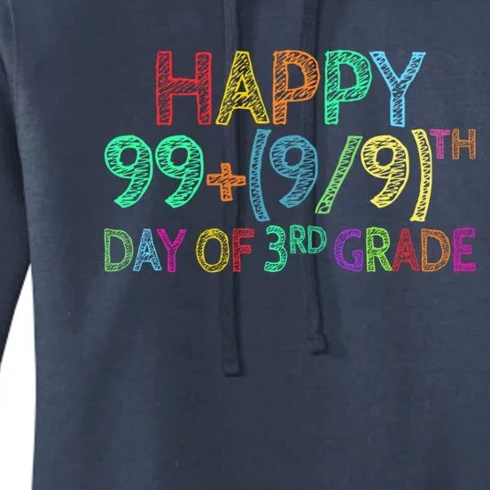 100th Day Of 3rd Grade Math Teacher 100 Days Gift Women's Pullover Hoodie