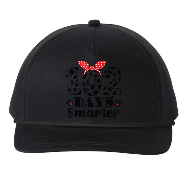 102nd Day Of School Teacher Dalmatian 100 Days Smarter Snapback Five-Panel Rope Hat