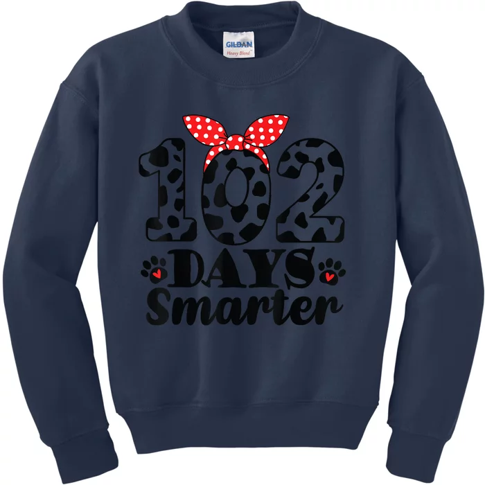 102nd Day Of School Teacher Dalmatian 100 Days Smarter Kids Sweatshirt