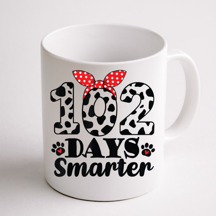 102nd Day Of School Teacher Dalmatian 100 Days Smarter Front & Back Coffee Mug