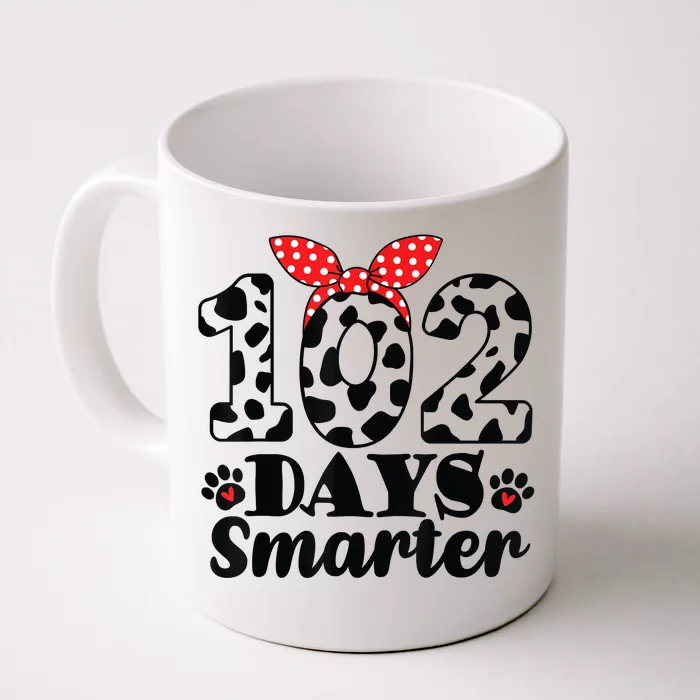 102nd Day Of School Teacher Dalmatian 100 Days Smarter Front & Back Coffee Mug