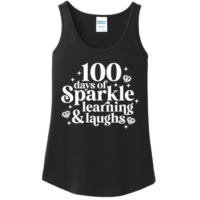 100 Days Of Learning And Laughs School Celebration Ladies Essential Tank