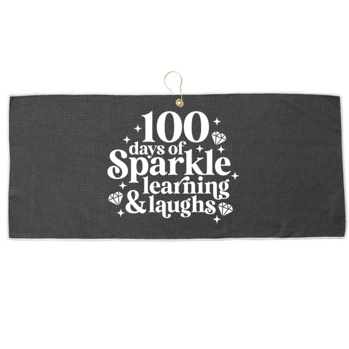 100 Days Of Learning And Laughs School Celebration Large Microfiber Waffle Golf Towel