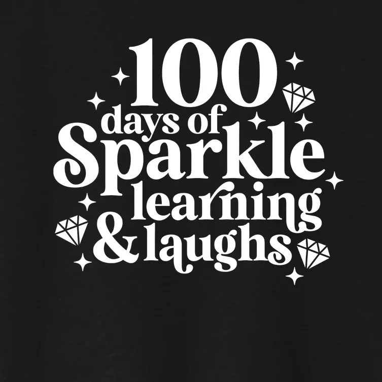 100 Days Of Learning And Laughs School Celebration Women's Crop Top Tee