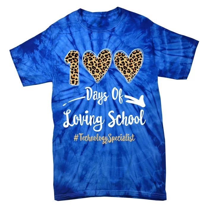 100 Days Of Loving School 100th Day Technology Specialist Great Gift Tie-Dye T-Shirt