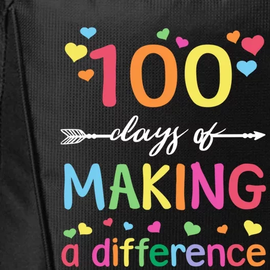 100 Days Of Making Difference 100th Day Of School Teacher Meaningful Gift City Backpack