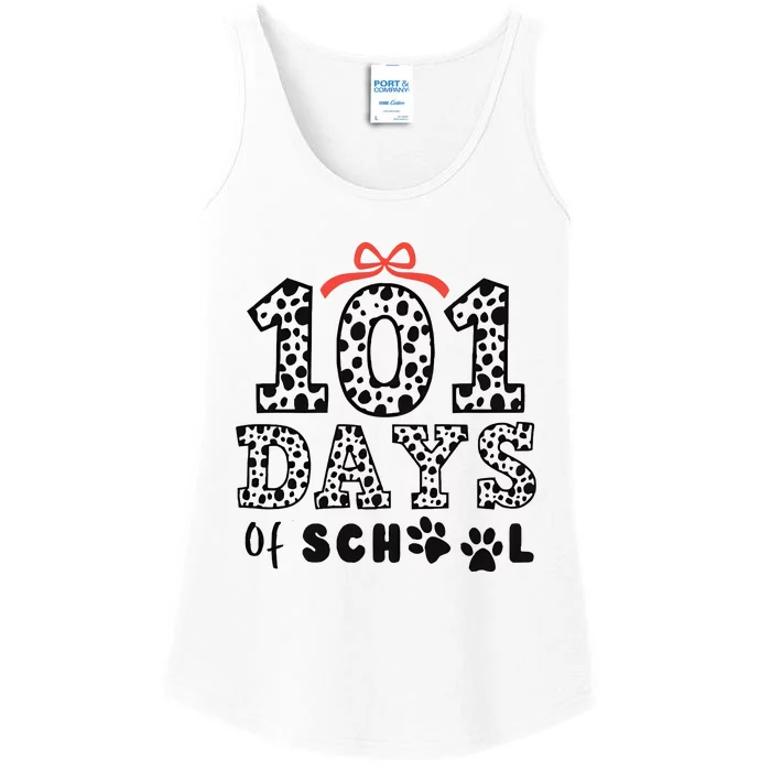 101 Days Of School Cute Dalmatian Dog Lover Back To School Ladies Essential Tank