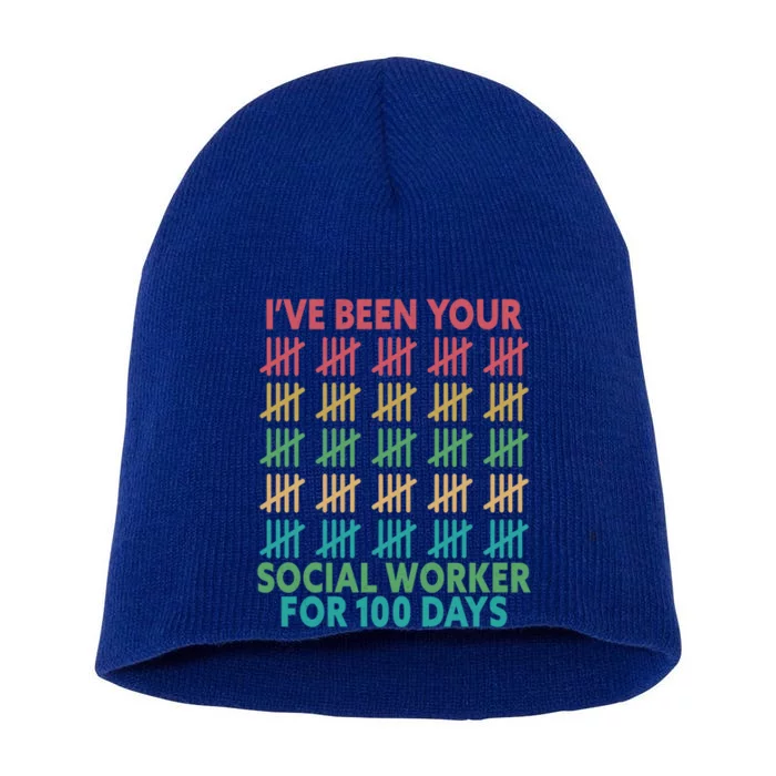 100 Days Of School School Social Worker For 100 Days Gift Short Acrylic Beanie