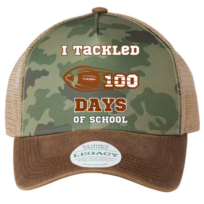 100 Days Of School Football I Tackled 100 Days Of School Legacy Tie Dye Trucker Hat