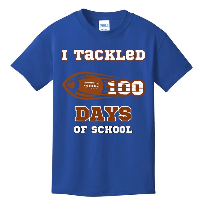 100 Days Of School Football I Tackled 100 Days Of School Kids T-Shirt