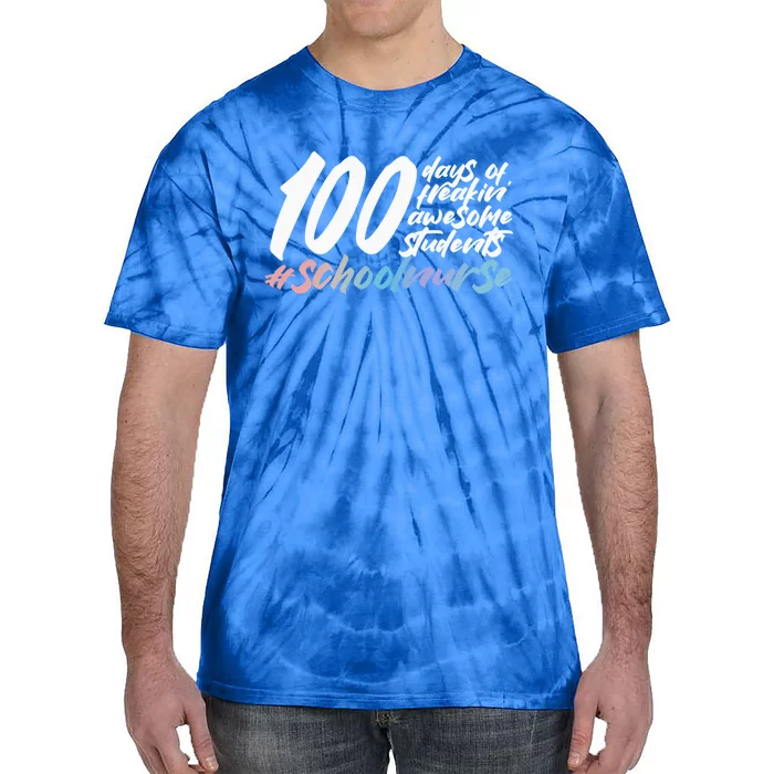 100 Days Of School Cute School Nurse Gift Tie-Dye T-Shirt