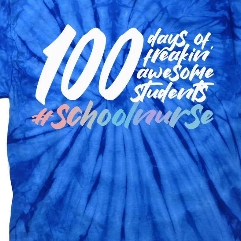 100 Days Of School Cute School Nurse Gift Tie-Dye T-Shirt