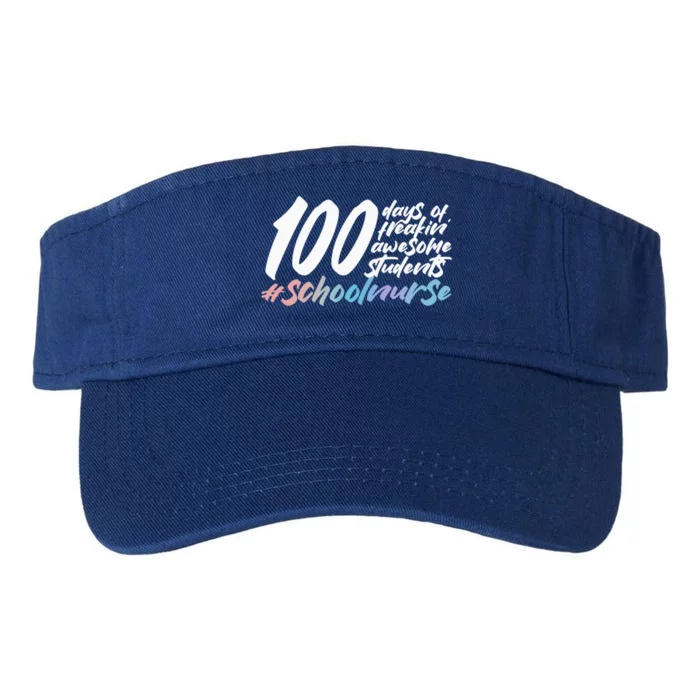 100 Days Of School Cute School Nurse Gift Valucap Bio-Washed Visor