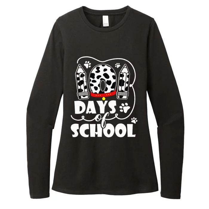 101 days of school dalmatian dog 100 days smarter teachers Womens CVC Long Sleeve Shirt