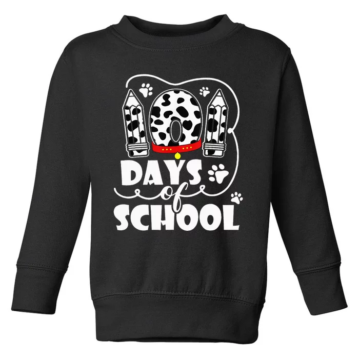 101 days of school dalmatian dog 100 days smarter teachers Toddler Sweatshirt