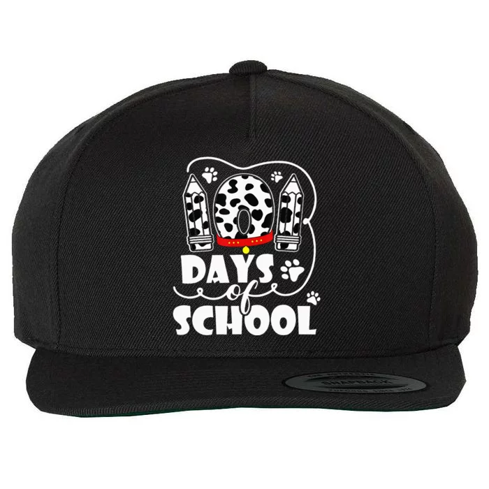 101 days of school dalmatian dog 100 days smarter teachers Wool Snapback Cap