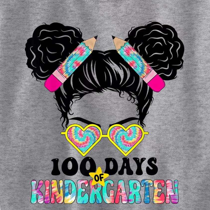 100 Days Of Kindergarten Girls Messy 100th Day Of School Kids Sweatshirt