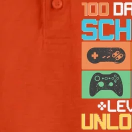 100 Days Of School Level Unlocked Video Game Fan Dry Zone Grid Performance Polo