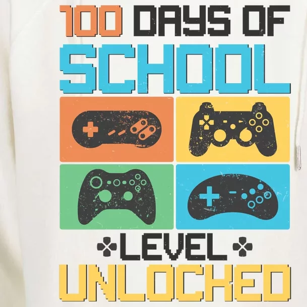 100 Days Of School Level Unlocked Video Game Fan Womens Funnel Neck Pullover Hood