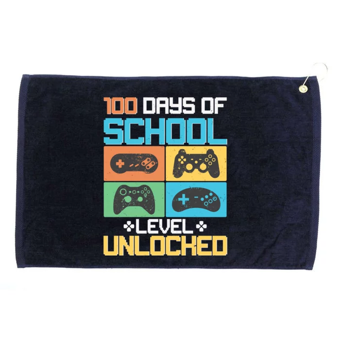 100 Days Of School Level Unlocked Video Game Fan Grommeted Golf Towel