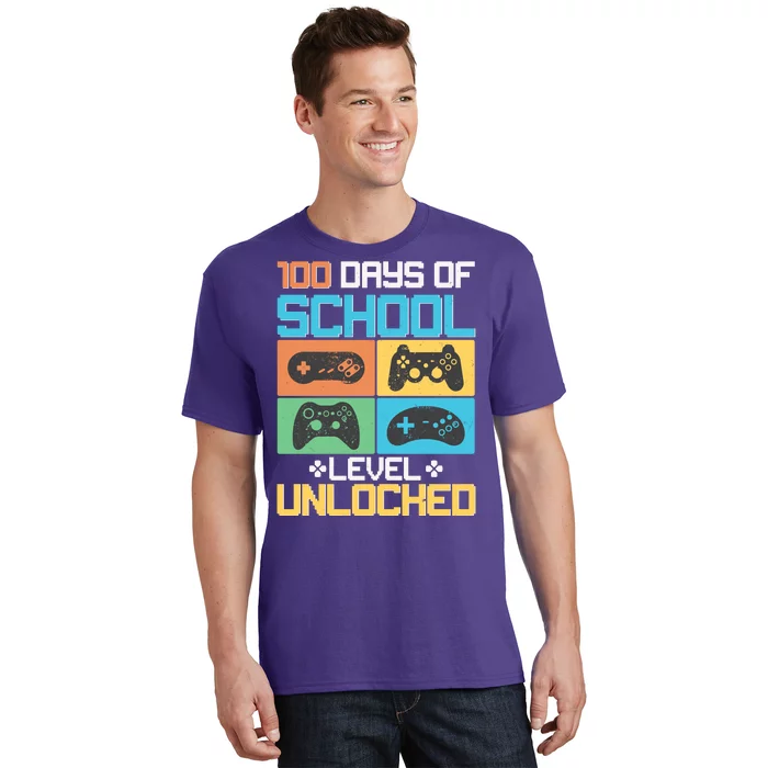 100 Days Of School Level Unlocked Video Game Fan T-Shirt