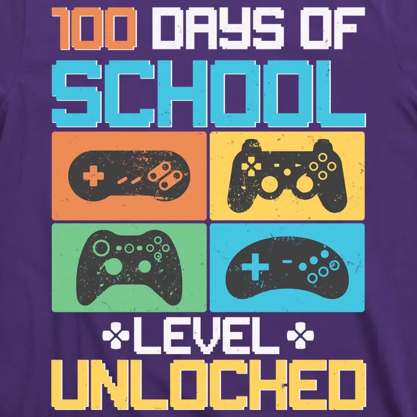 100 Days Of School Level Unlocked Video Game Fan T-Shirt