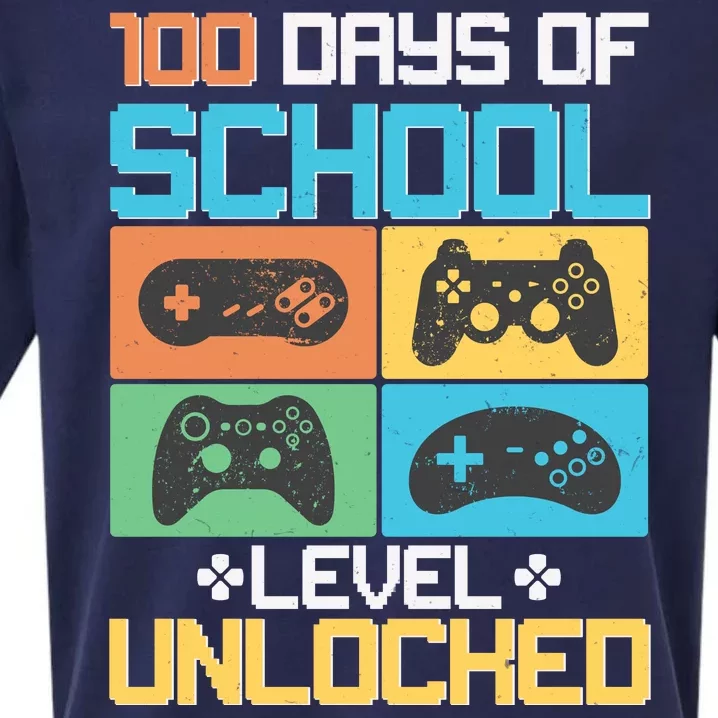 100 Days Of School Level Unlocked Video Game Fan Sueded Cloud Jersey T-Shirt