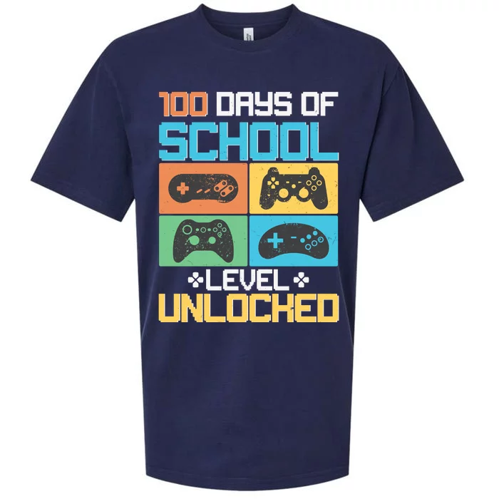 100 Days Of School Level Unlocked Video Game Fan Sueded Cloud Jersey T-Shirt