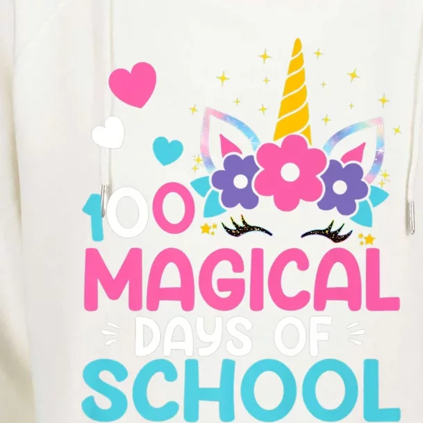 100th Day Of Kindergarten Gift 100 Magical Days Gift Womens Funnel Neck Pullover Hood