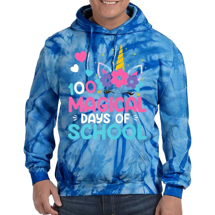 100th Day Of Kindergarten Gift 100 Magical Days Gift Tie Dye Hoodie