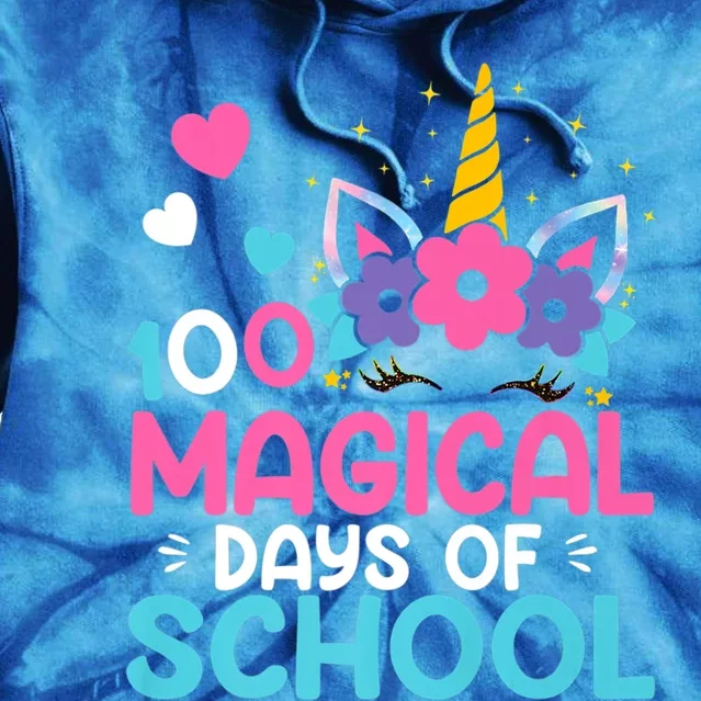 100th Day Of Kindergarten Gift 100 Magical Days Gift Tie Dye Hoodie