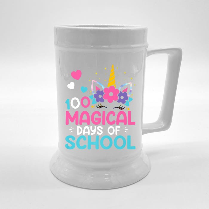 100th Day Of Kindergarten Gift 100 Magical Days Gift Front & Back Beer Stein