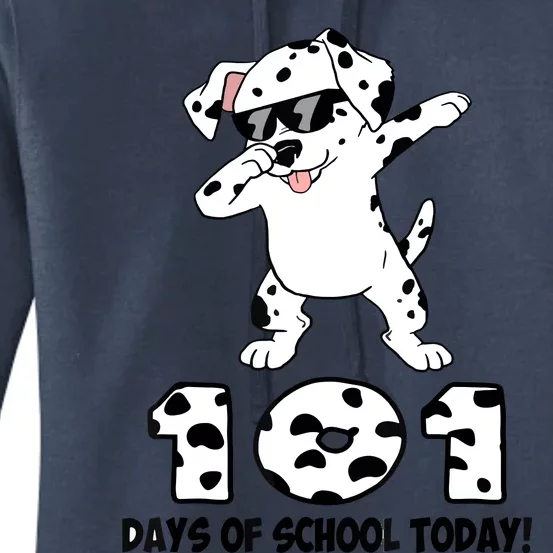 101 Days Of School Dabbing Dalmation Dog Teachers Women's Pullover Hoodie