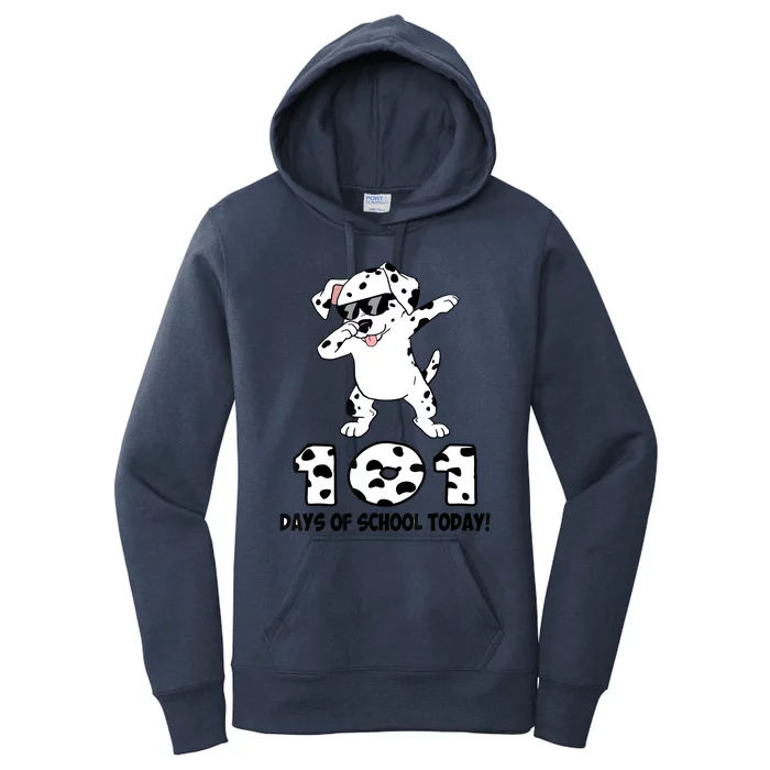 101 Days Of School Dabbing Dalmation Dog Teachers Women's Pullover Hoodie