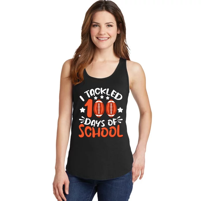 100 Days Of School Football Boy Girl Ladies Essential Tank