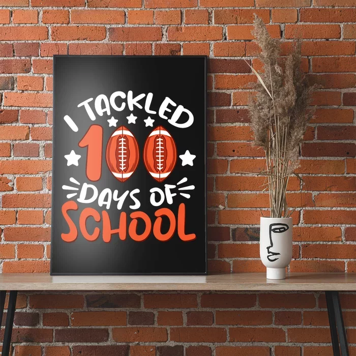 100 Days Of School Football Boy Girl Poster