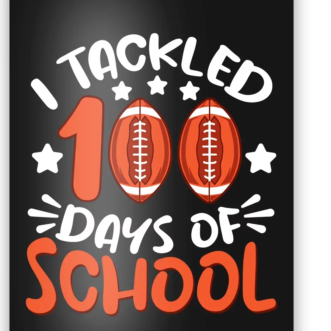 100 Days Of School Football Boy Girl Poster