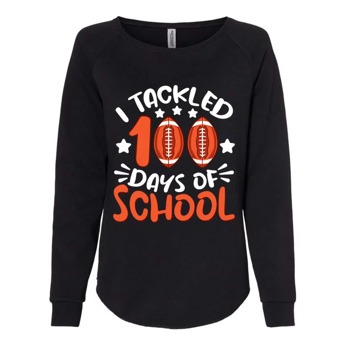 100 Days Of School Football Boy Girl Womens California Wash Sweatshirt