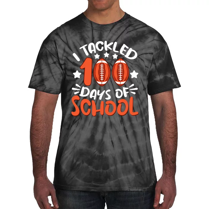 100 Days Of School Football Boy Girl Tie-Dye T-Shirt