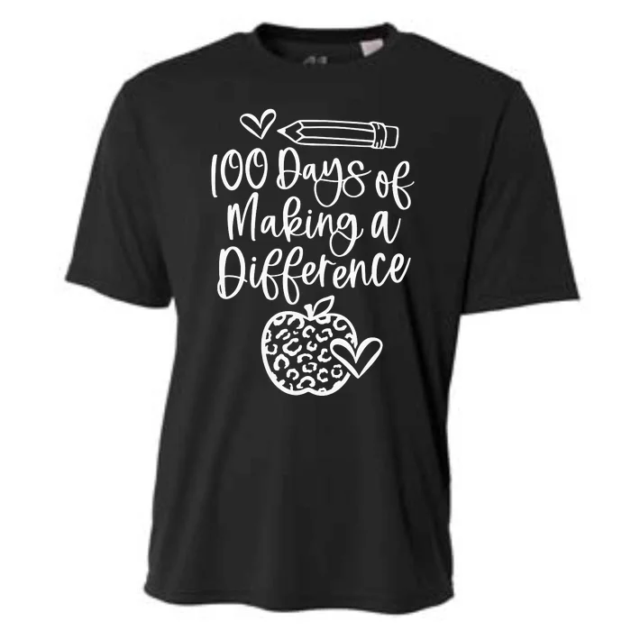 100 Days Of Making A Difference 100 Days Of School Cooling Performance Crew T-Shirt