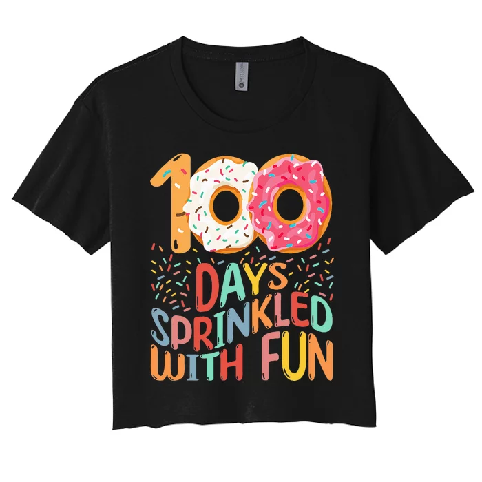 100 Days Of School Kindergarten 100th Day Of School Women's Crop Top Tee