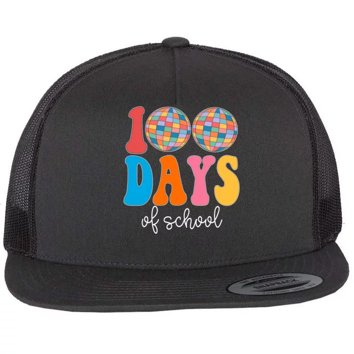 100 Days Of School Disco Celebration Flat Bill Trucker Hat